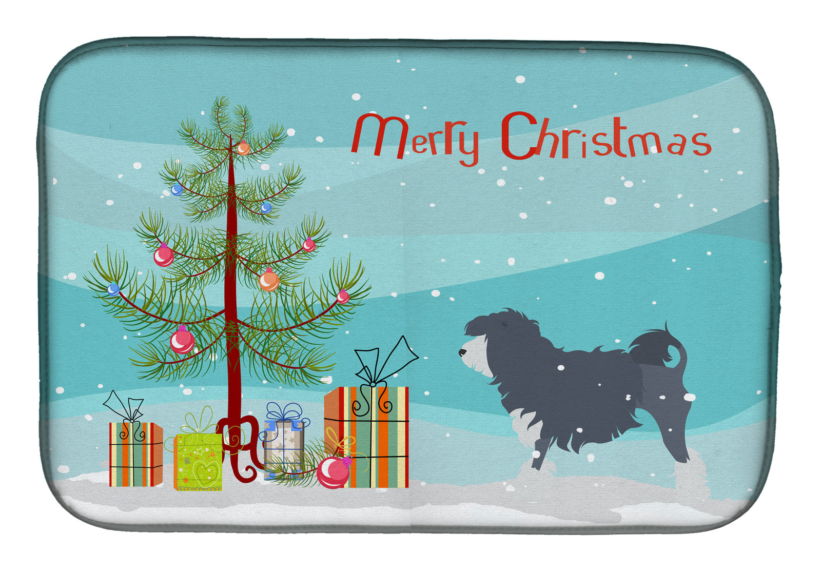 Lowchen Merry Christmas Tree Dish Drying Mat BB2953DDM  the-store.com.