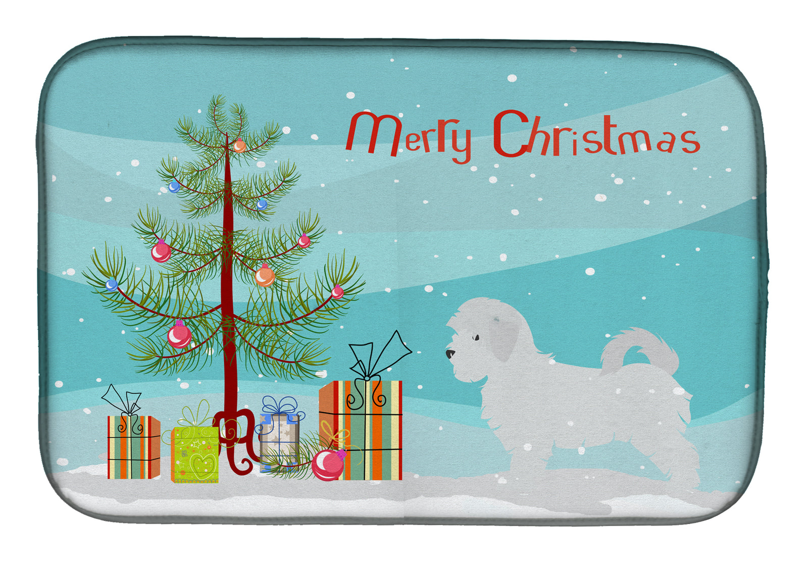 Maltese Merry Christmas Tree Dish Drying Mat BB2954DDM  the-store.com.