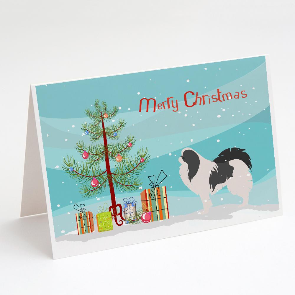 Buy this Japanese Chin Merry Christmas Tree Greeting Cards and Envelopes Pack of 8