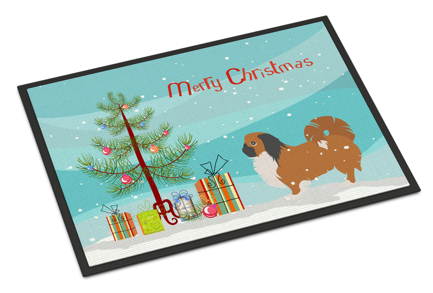 Pekingese Merry Christmas Tree Indoor or Outdoor Mat 18x27 BB2956MAT - the-store.com