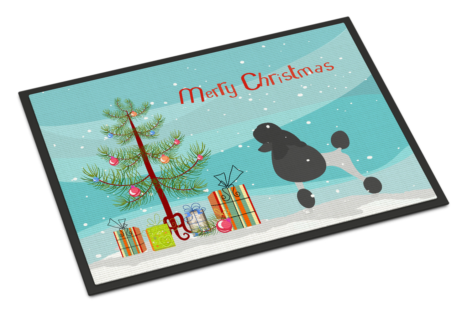 Poodle Merry Christmas Tree Indoor or Outdoor Mat 18x27 BB2957MAT - the-store.com