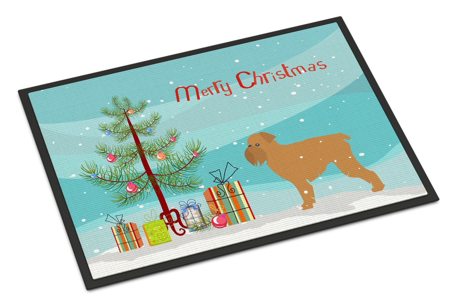 Brussels Griffon Merry Christmas Tree Indoor or Outdoor Mat 18x27 BB2958MAT - the-store.com