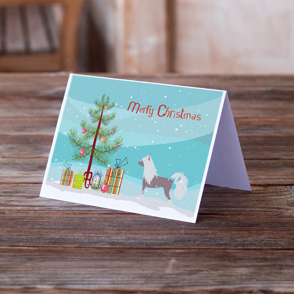 Chinese Crested Merry Christmas Tree Greeting Cards and Envelopes Pack of 8 - the-store.com