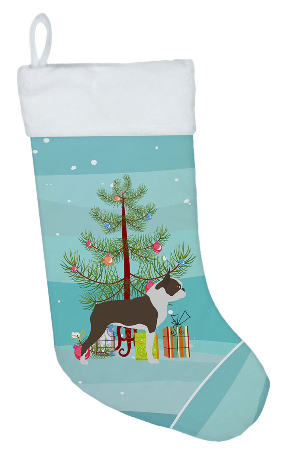 Boston Terrier Merry Christmas Tree Christmas Stocking BB2962CS  the-store.com.