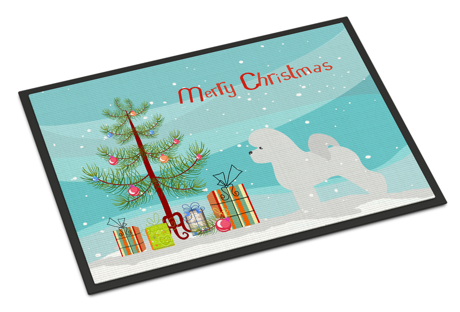 Bichon Frise Merry Christmas Tree Indoor or Outdoor Mat 18x27 BB2963MAT - the-store.com