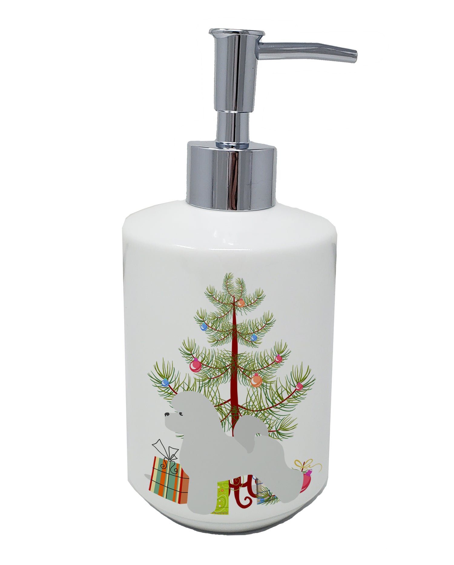 Buy this Bichon Frise Merry Christmas Tree Ceramic Soap Dispenser