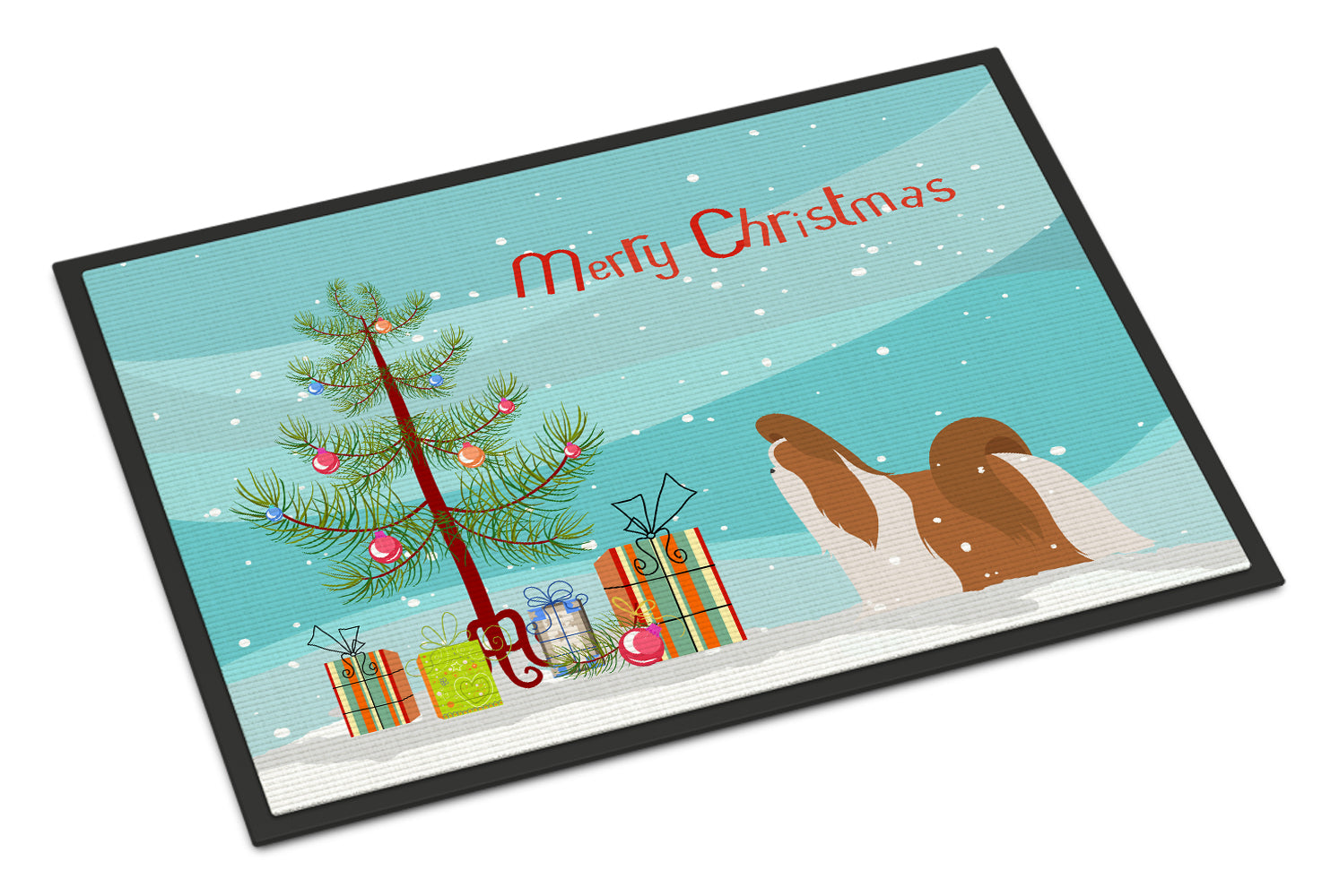 Shih Tzu Merry Christmas Tree Indoor or Outdoor Mat 18x27 BB2964MAT - the-store.com