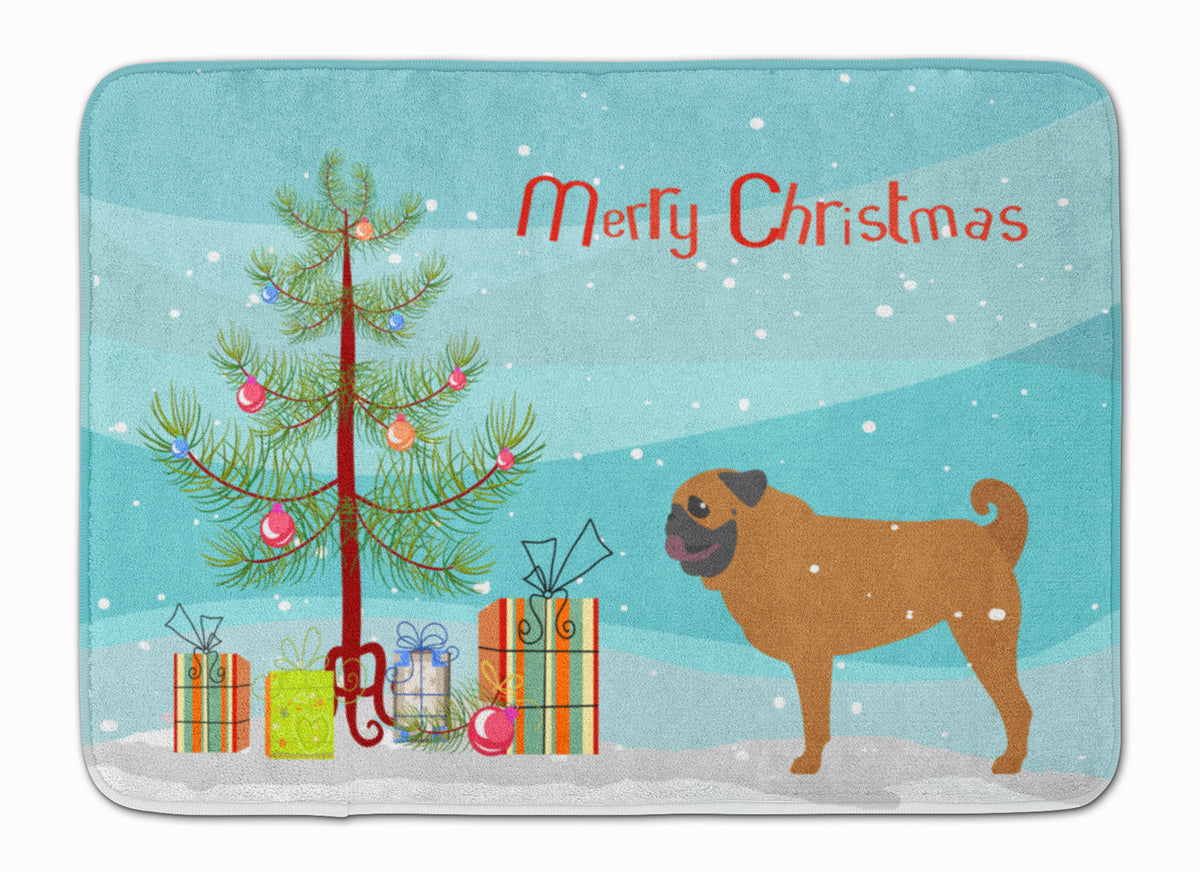 Pug Merry Christmas Tree Machine Washable Memory Foam Mat BB2965RUG - the-store.com