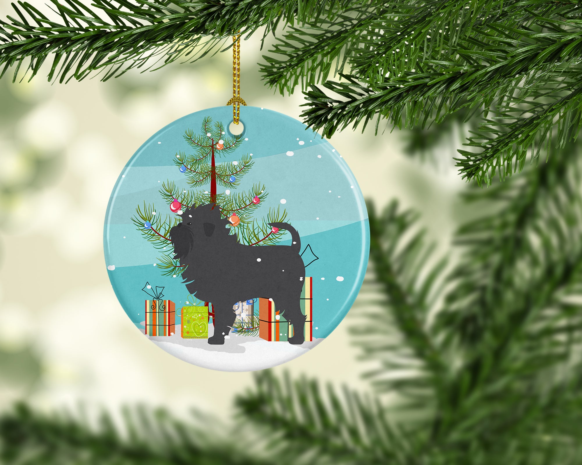 Affenpinscher Merry Christmas Tree Ceramic Ornament BB2966CO1 - the-store.com