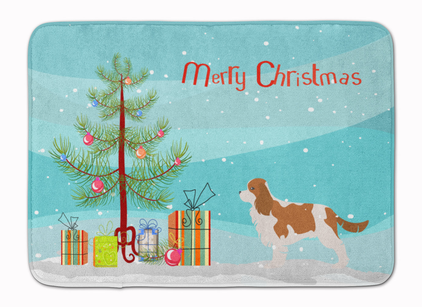 Cavalier King Charles Spaniel Merry Christmas Tree Machine Washable Memory Foam Mat BB2967RUG - the-store.com