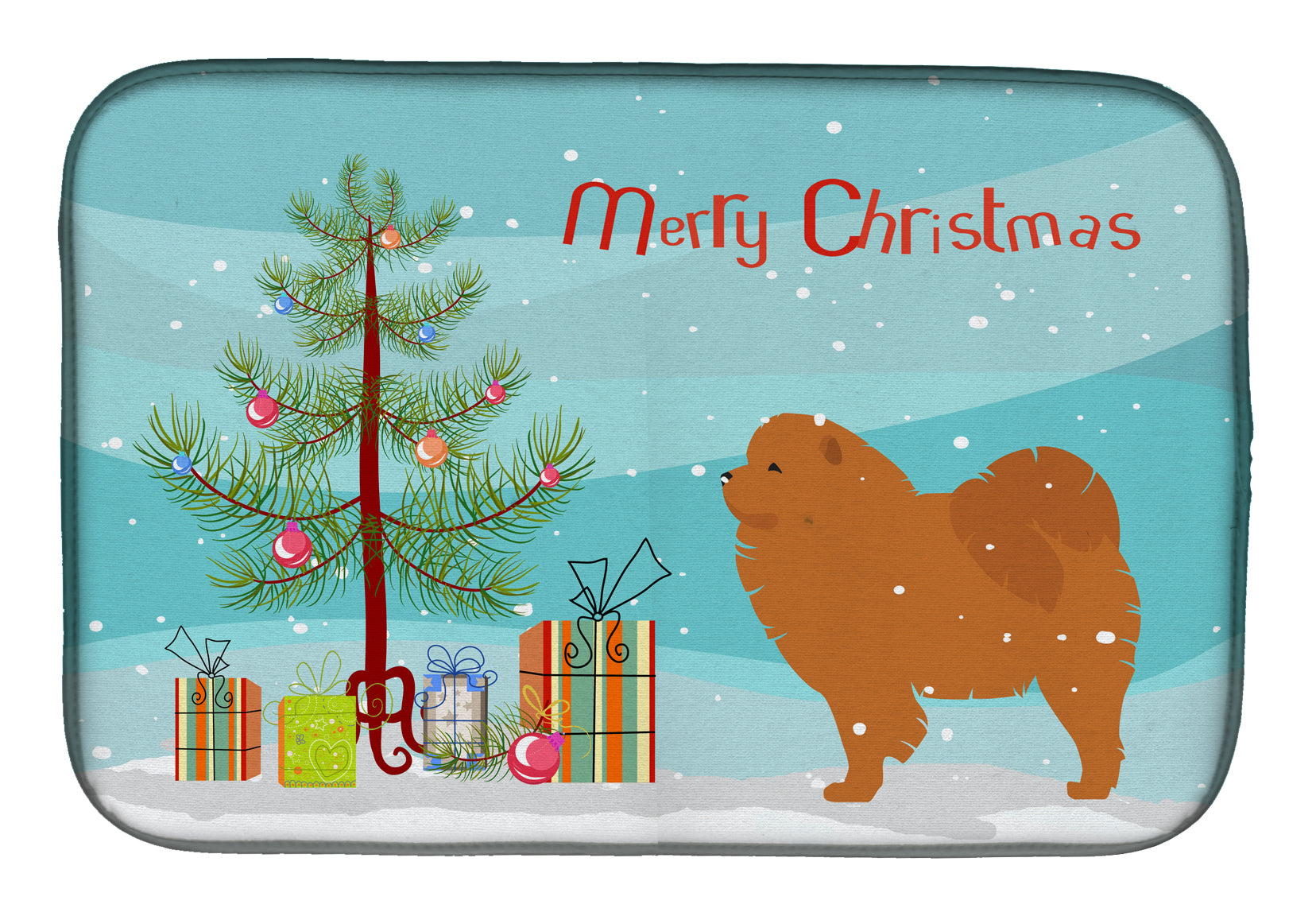 Chow Chow Merry Christmas Tree Dish Drying Mat BB2969DDM  the-store.com.