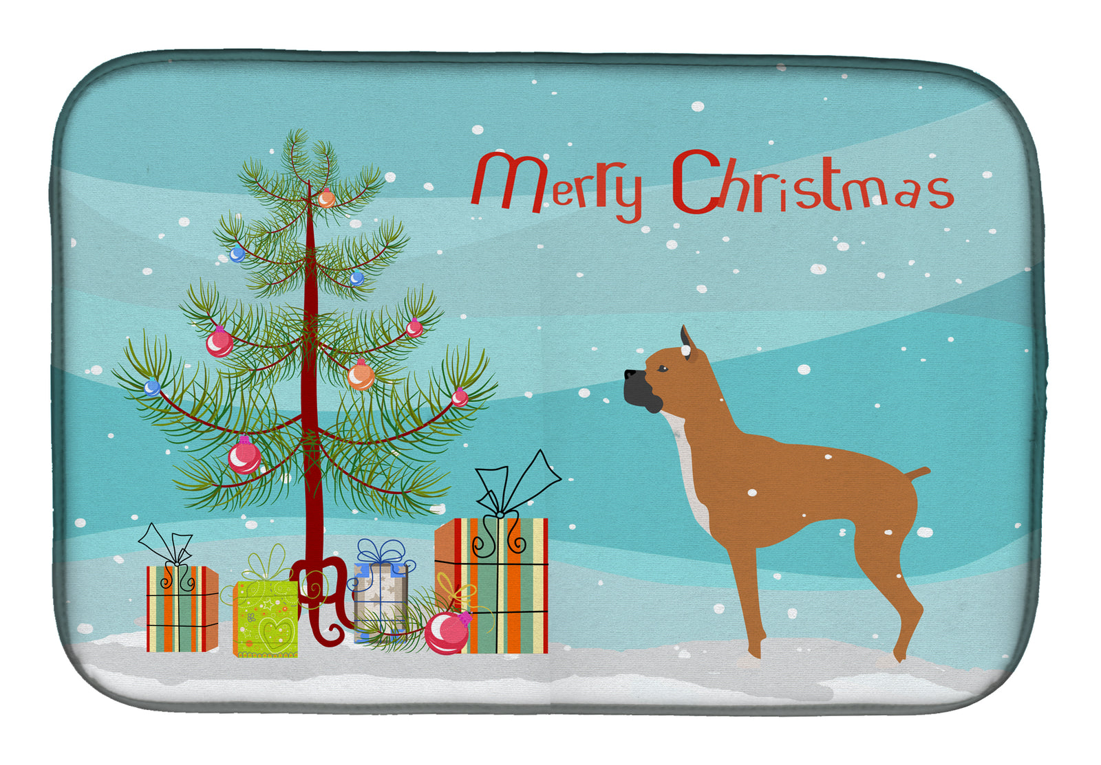 Boxer Merry Christmas Tree Dish Drying Mat BB2971DDM  the-store.com.