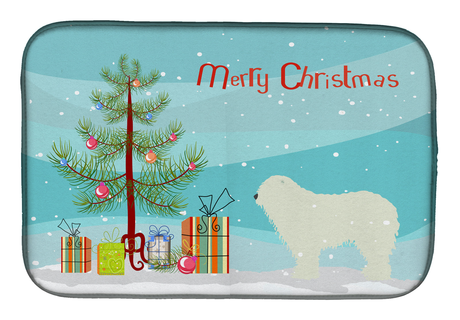 Komondor Merry Christmas Tree Dish Drying Mat BB2973DDM  the-store.com.