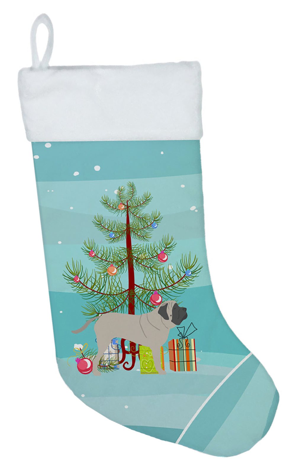 English Mastiff Merry Christmas Tree Christmas Stocking BB2974CS  the-store.com.