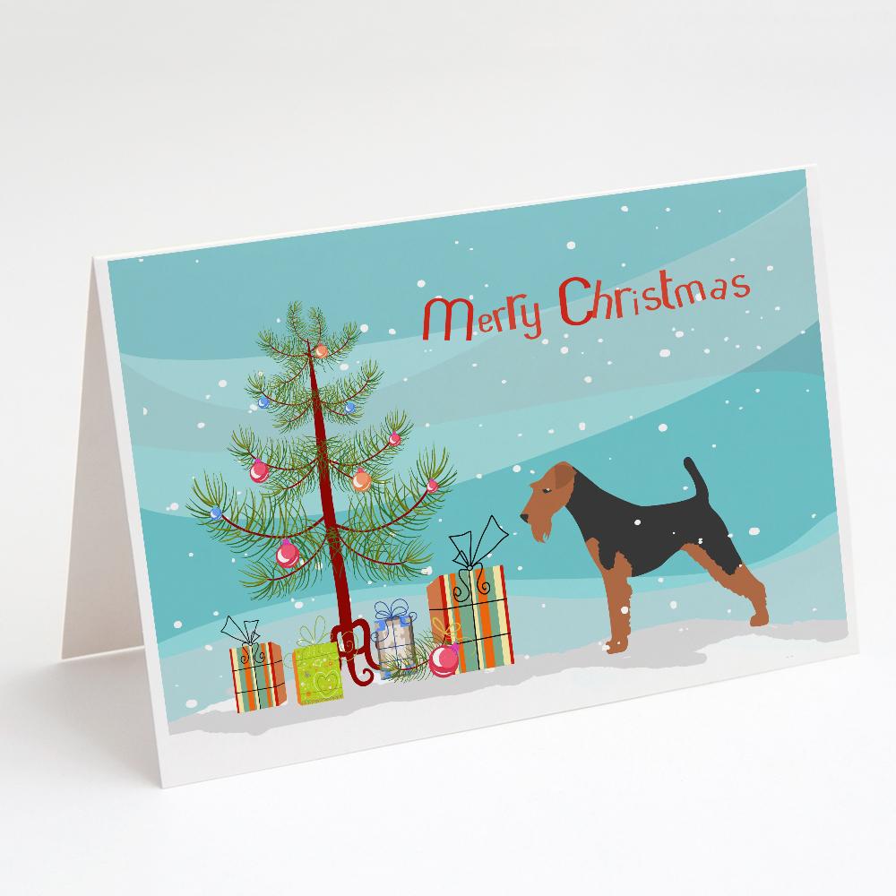 Buy this Airedale Terrier Merry Christmas Tree Greeting Cards and Envelopes Pack of 8