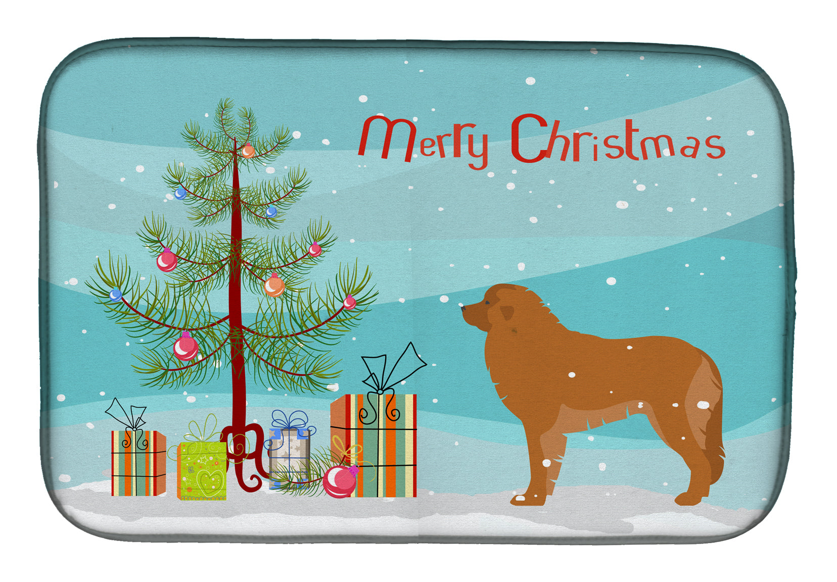 Leonberger Merry Christmas Tree Dish Drying Mat BB2976DDM  the-store.com.