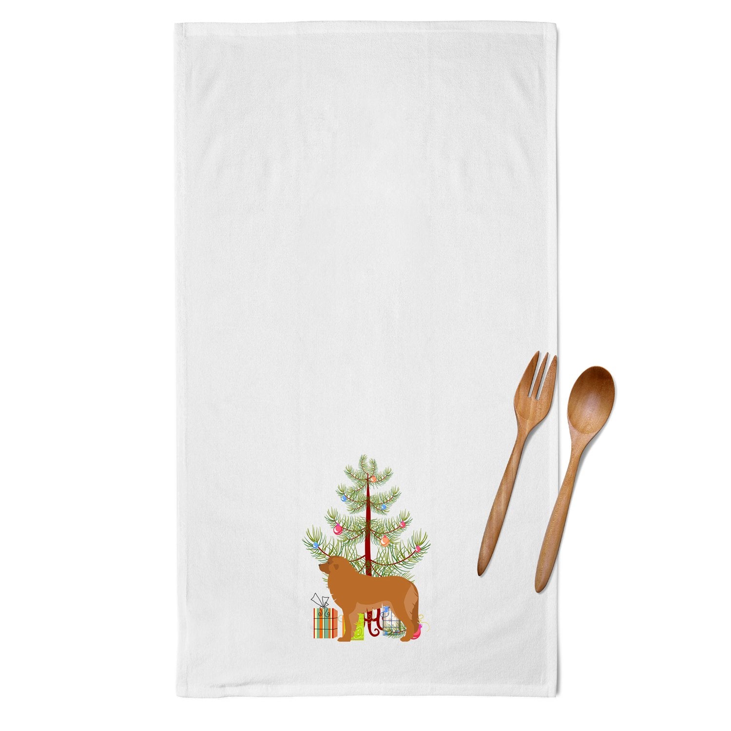 Leonberger Merry Christmas Tree White Kitchen Towel Set of 2 BB2976WTKT by Caroline's Treasures