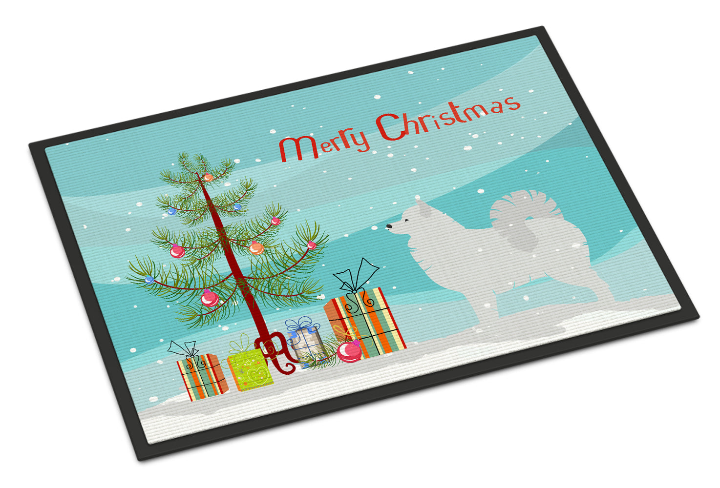 Samoyed Merry Christmas Tree Indoor or Outdoor Mat 18x27 BB2977MAT - the-store.com