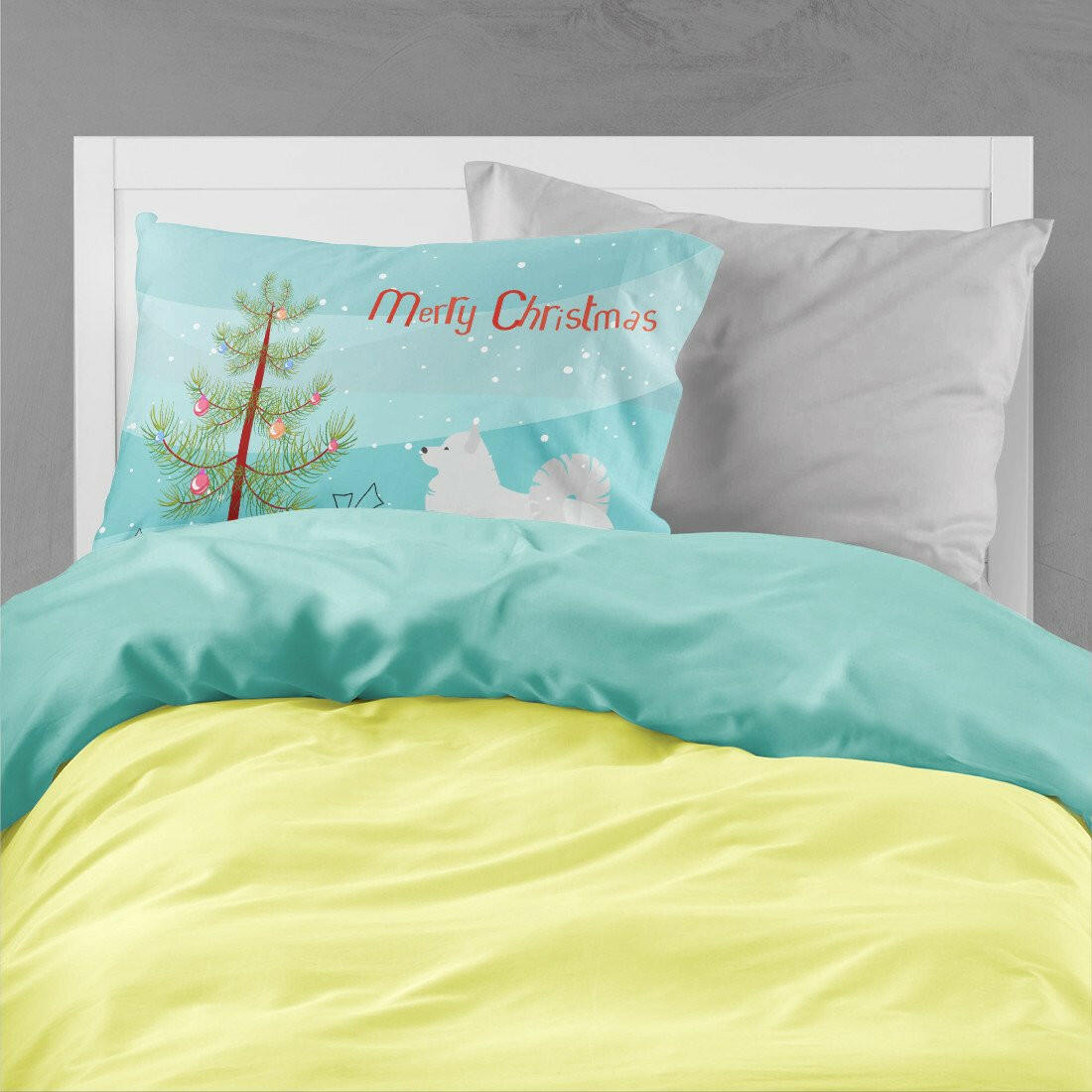 Samoyed Merry Christmas Tree Fabric Standard Pillowcase BB2977PILLOWCASE by Caroline's Treasures