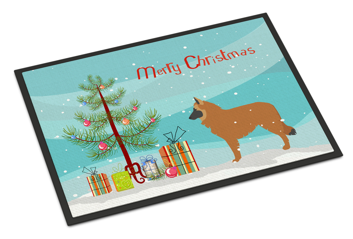 Belgian Shepherd Merry Christmas Tree Indoor or Outdoor Mat 18x27 BB2979MAT - the-store.com