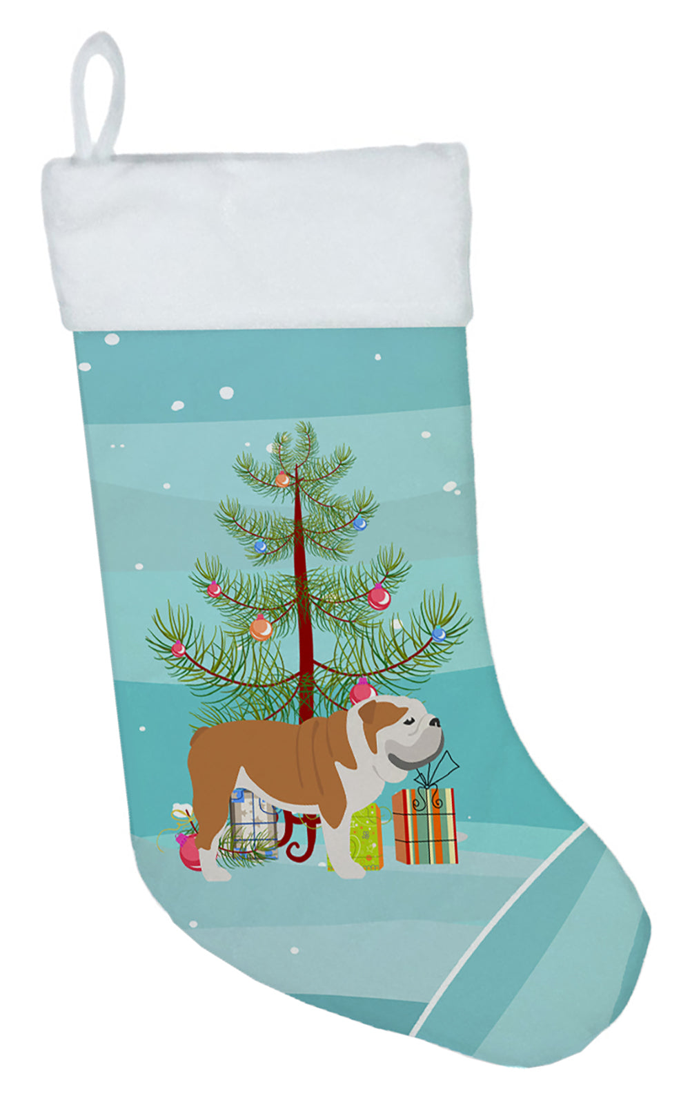 English Bulldog Merry Christmas Tree Christmas Stocking BB2980CS  the-store.com.