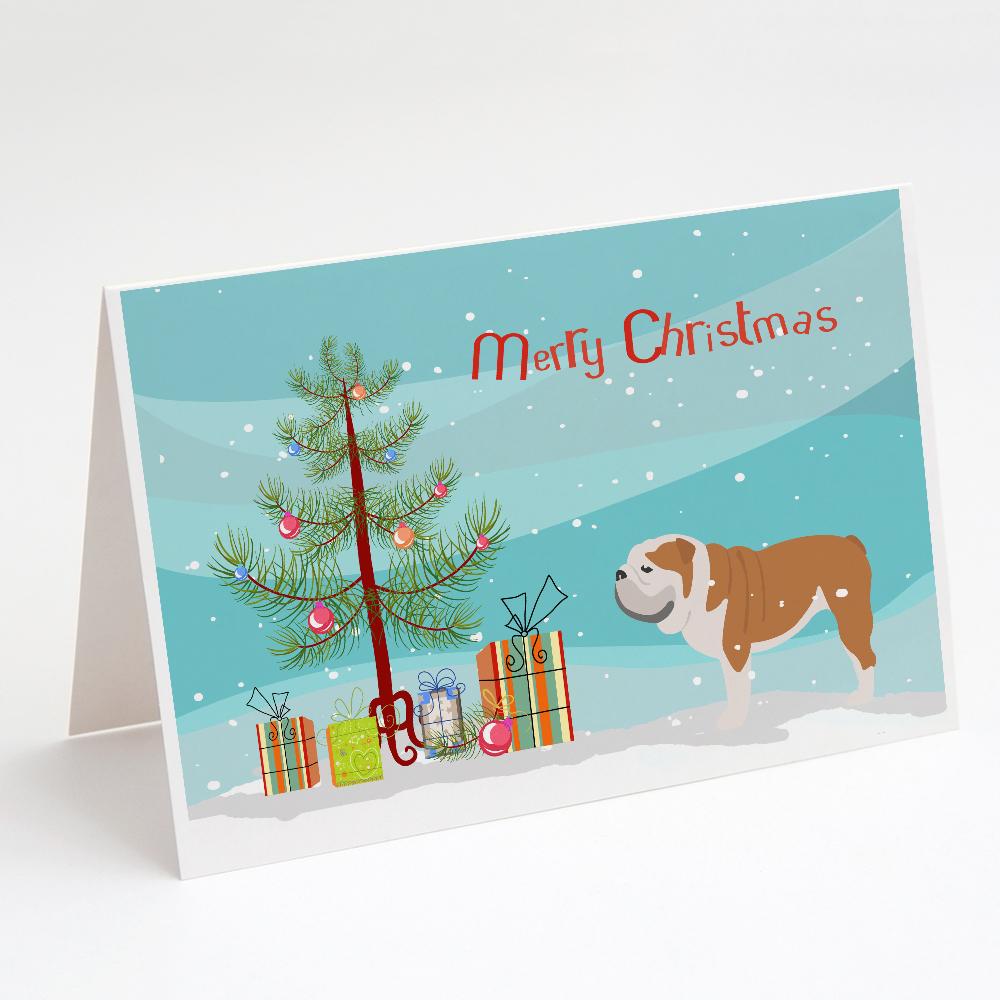 Buy this English Bulldog Merry Christmas Tree Greeting Cards and Envelopes Pack of 8