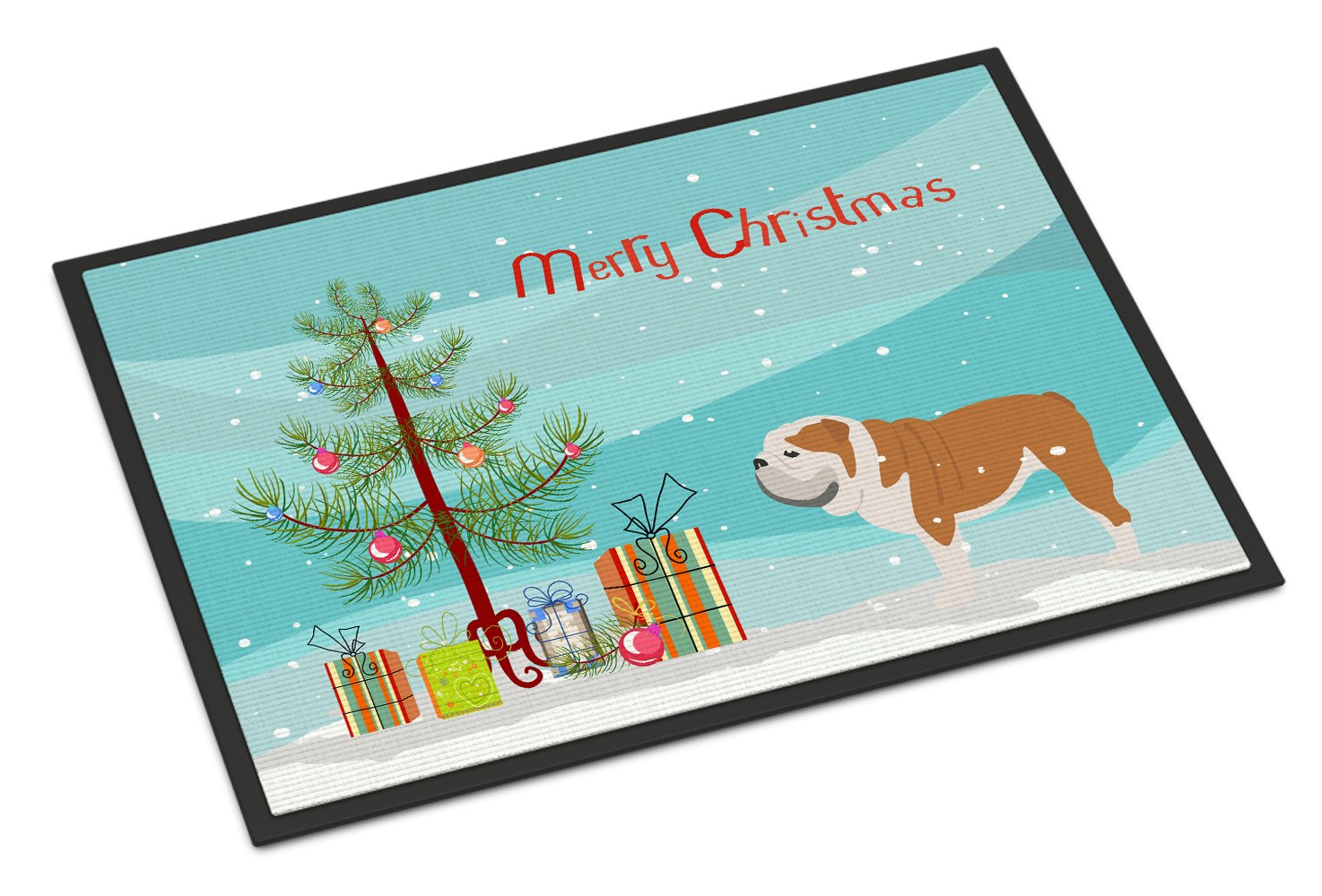 English Bulldog Merry Christmas Tree Indoor or Outdoor Mat 24x36 BB2980JMAT by Caroline's Treasures