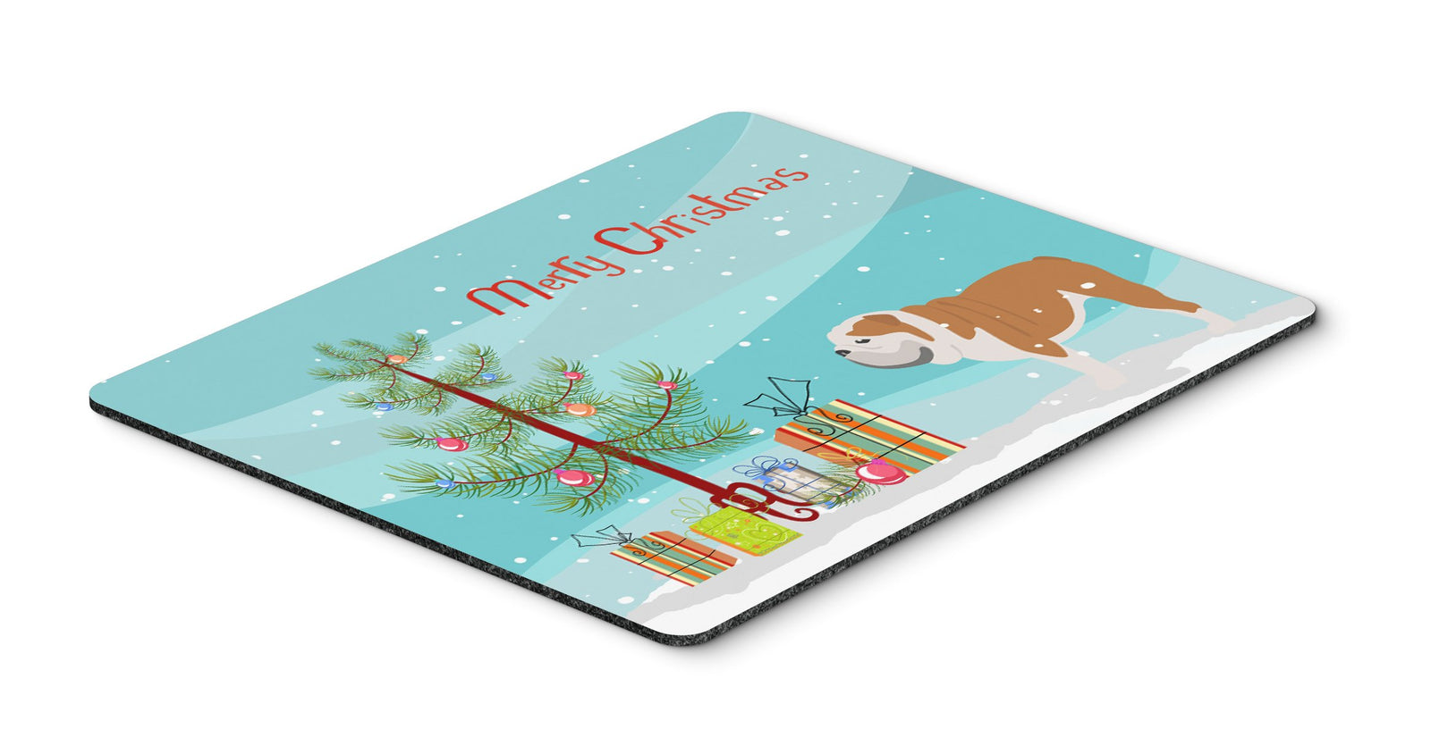 English Bulldog Merry Christmas Tree Mouse Pad, Hot Pad or Trivet by Caroline's Treasures