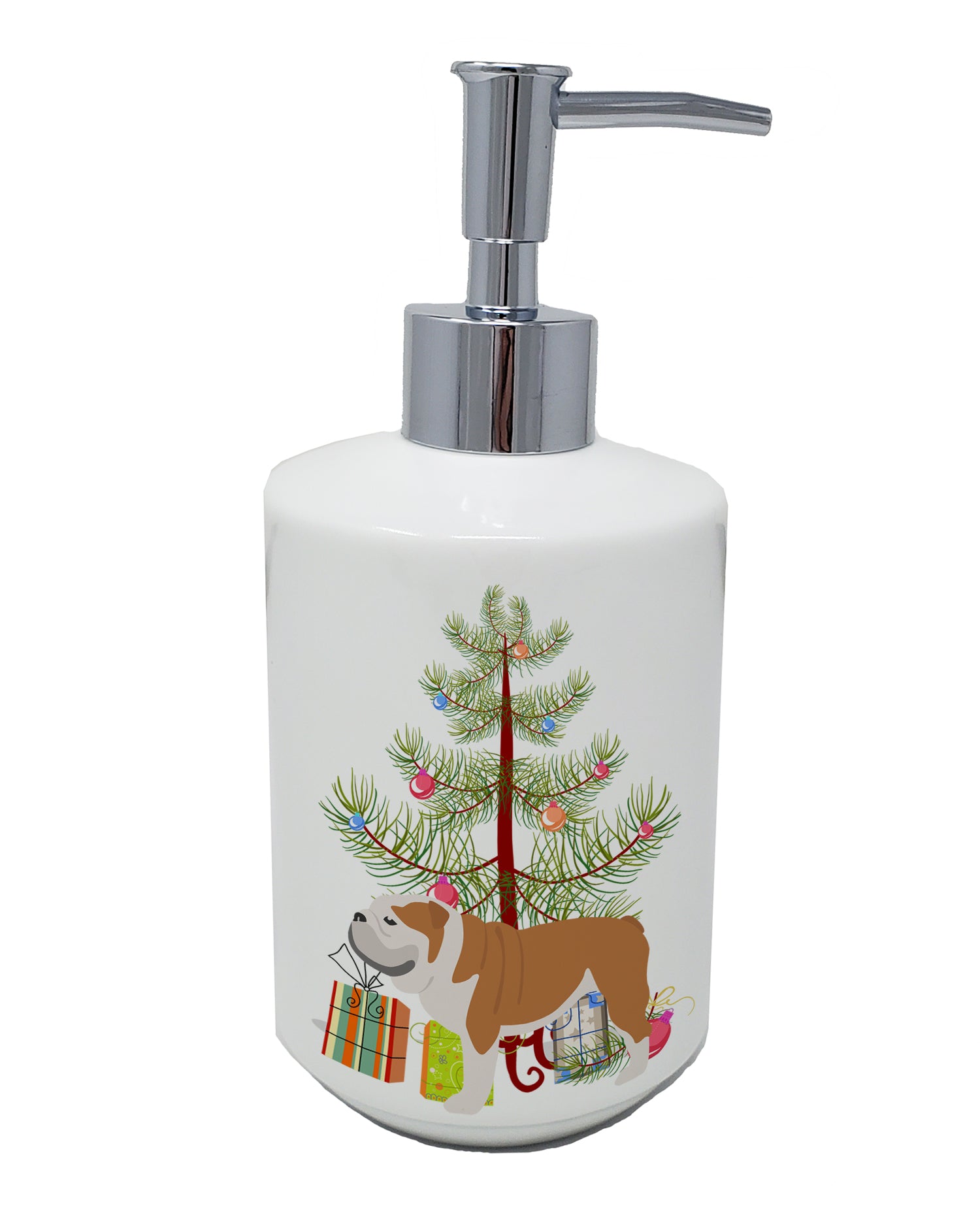 Buy this English Bulldog Merry Christmas Tree Ceramic Soap Dispenser