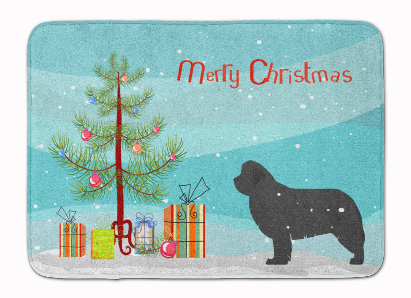 Newfoundland Merry Christmas Tree Machine Washable Memory Foam Mat BB2982RUG - the-store.com