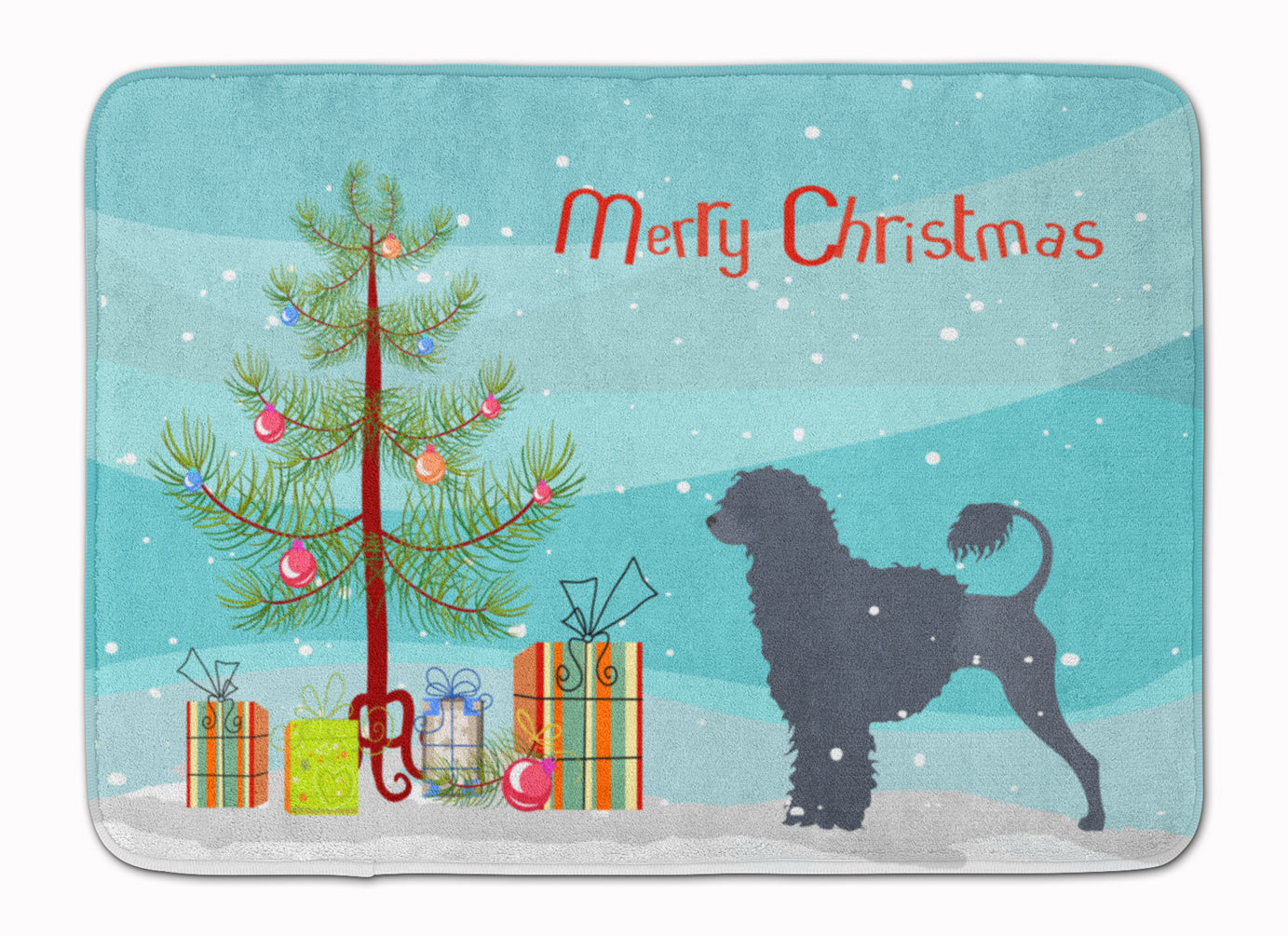 Portuguese Water Dog Merry Christmas Tree Machine Washable Memory Foam Mat BB2986RUG - the-store.com