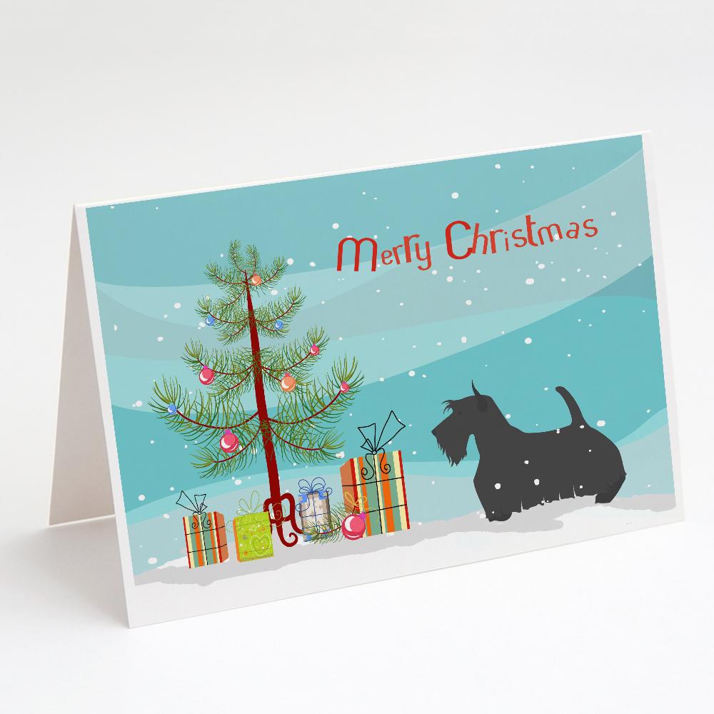 Buy this Scottish Terrier Merry Christmas Tree Greeting Cards and Envelopes Pack of 8