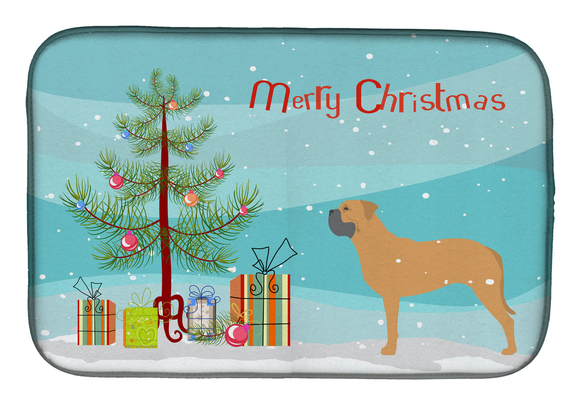 Bullmastiff Merry Christmas Tree Dish Drying Mat BB2989DDM  the-store.com.