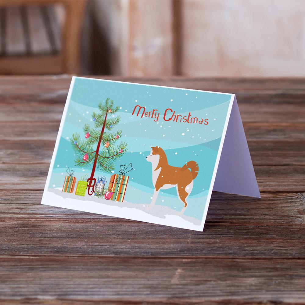 Akita Merry Christmas Tree Greeting Cards and Envelopes Pack of 8 - the-store.com