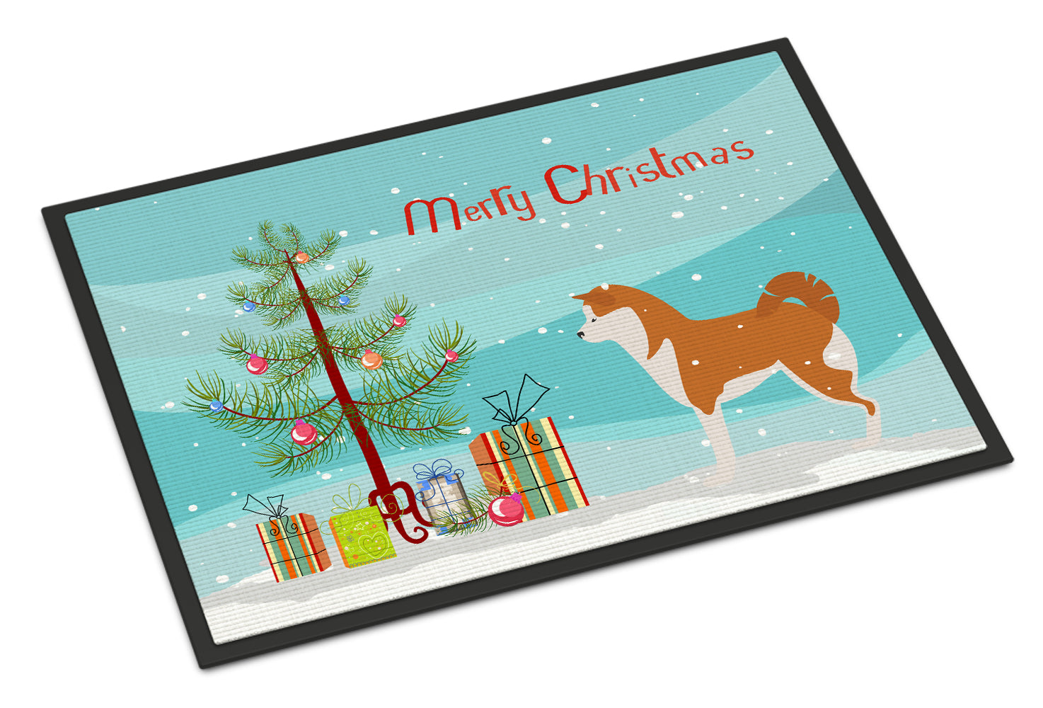 Akita Merry Christmas Tree Indoor or Outdoor Mat 18x27 BB2990MAT - the-store.com