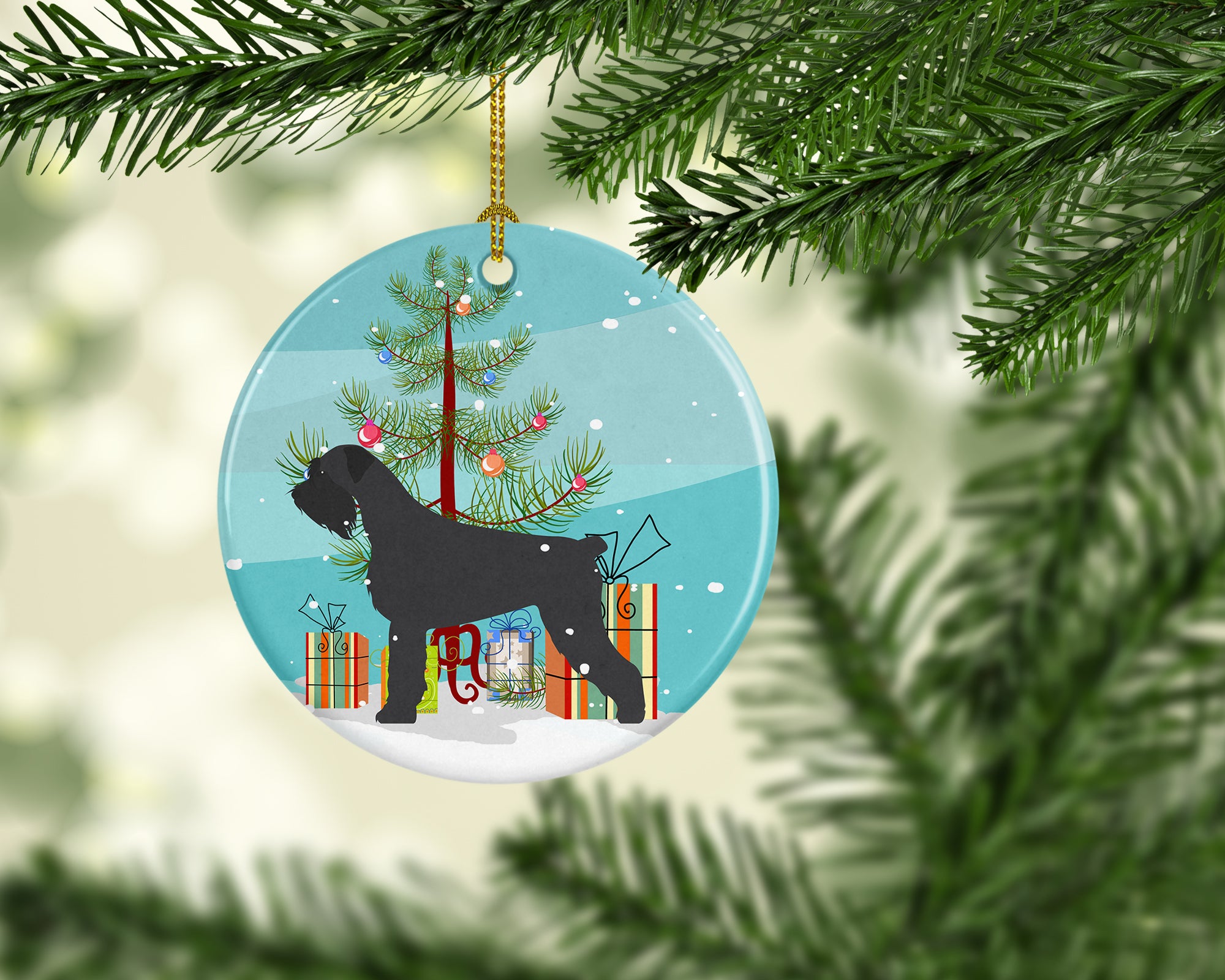 Giant Schnauzer Merry Christmas Tree Ceramic Ornament BB2991CO1 - the-store.com