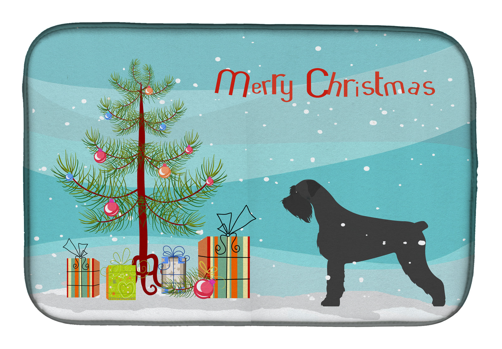 Giant Schnauzer Merry Christmas Tree Dish Drying Mat BB2991DDM  the-store.com.