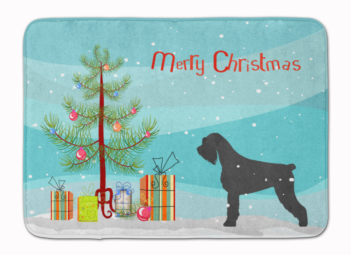 Giant Schnauzer Merry Christmas Tree Machine Washable Memory Foam Mat BB2991RUG - the-store.com