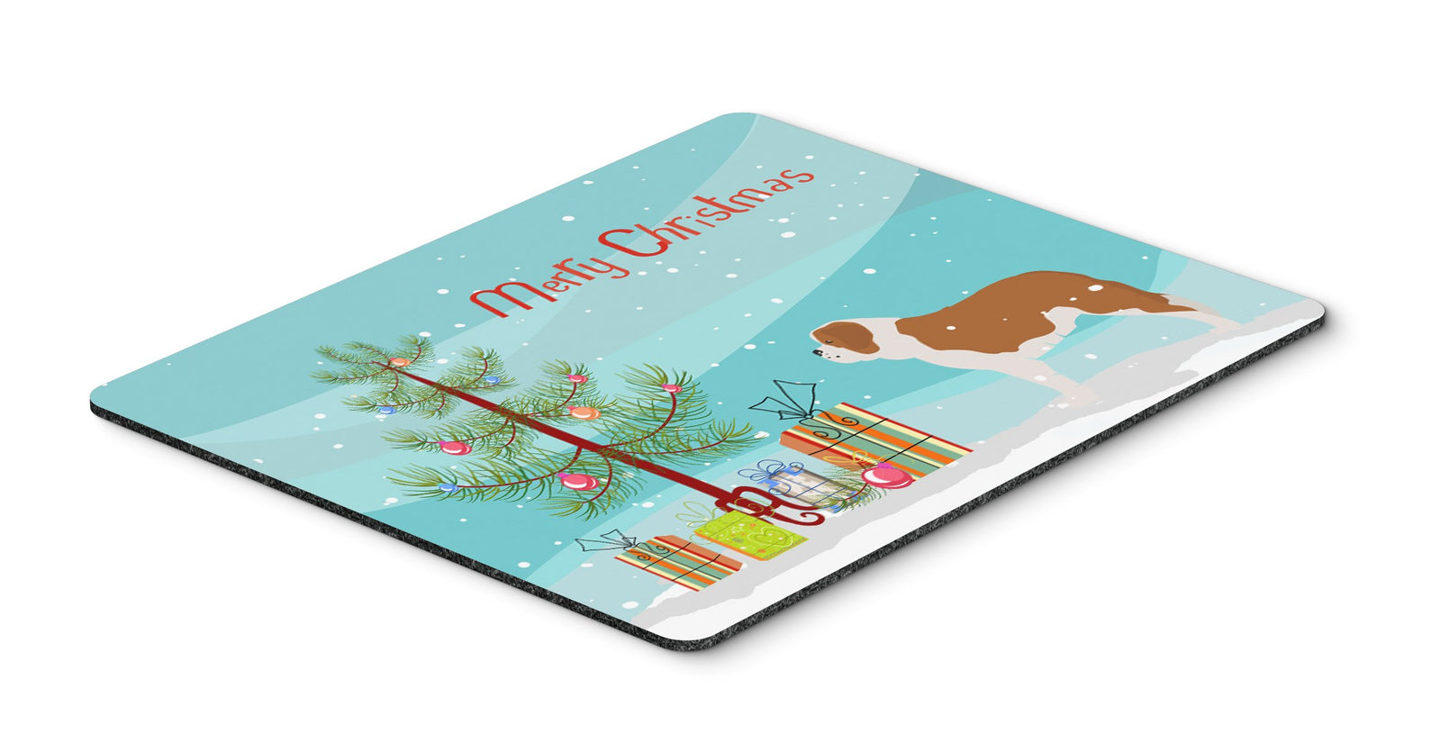 Saint Bernard Merry Christmas Tree Mouse Pad, Hot Pad or Trivet by Caroline's Treasures