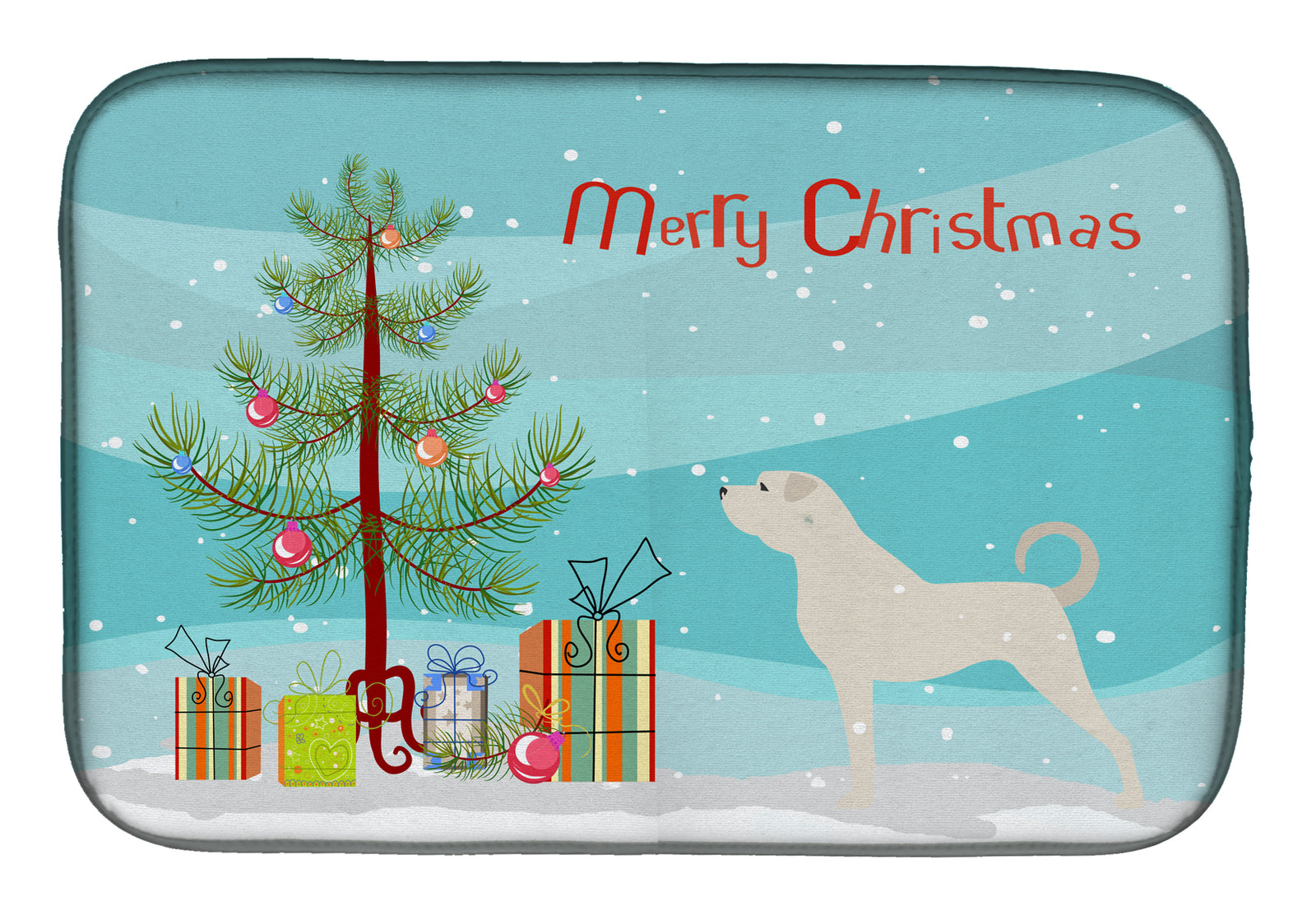 Anatolian Shepherd Merry Christmas Tree Dish Drying Mat BB2995DDM  the-store.com.