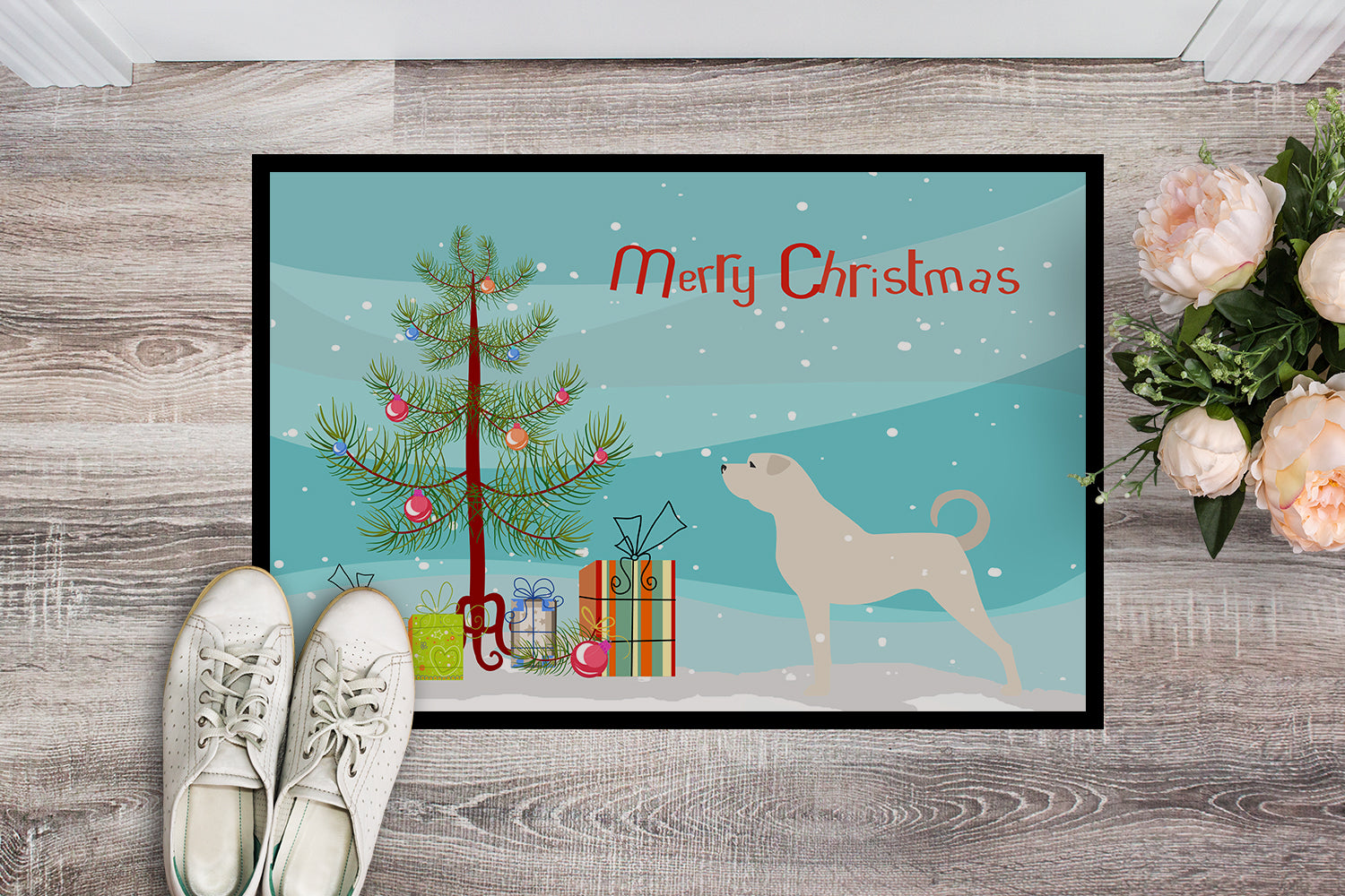 Anatolian Shepherd Merry Christmas Tree Indoor or Outdoor Mat 18x27 BB2995MAT - the-store.com