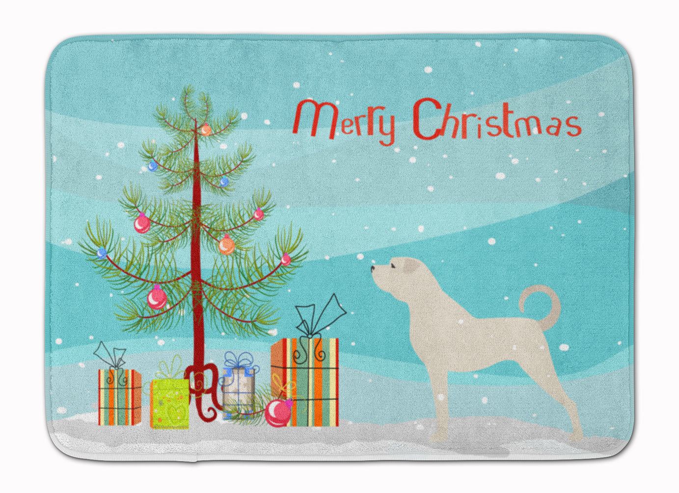 Anatolian Shepherd Merry Christmas Tree Machine Washable Memory Foam Mat BB2995RUG - the-store.com