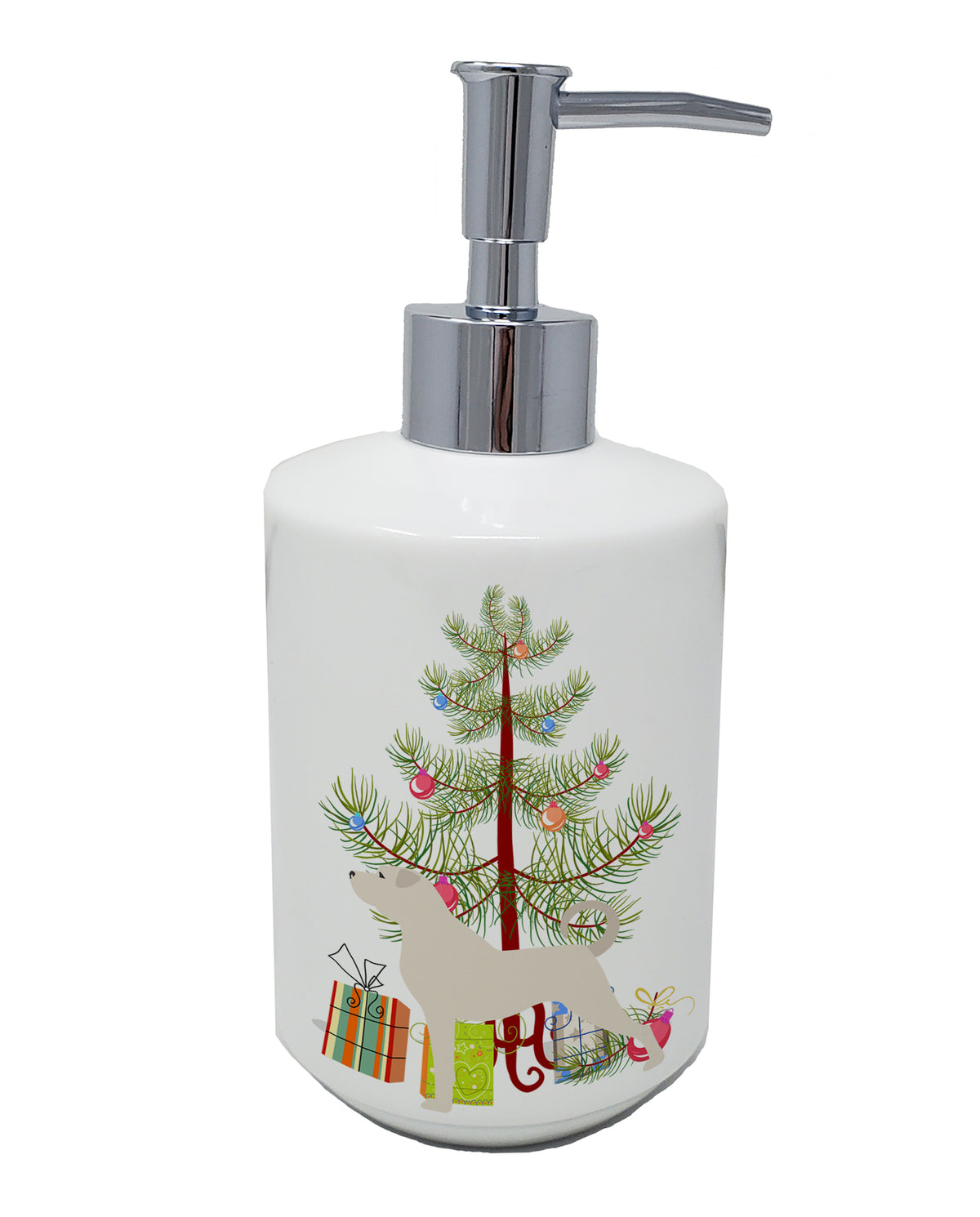 Buy this Anatolian Shepherd Merry Christmas Tree Ceramic Soap Dispenser