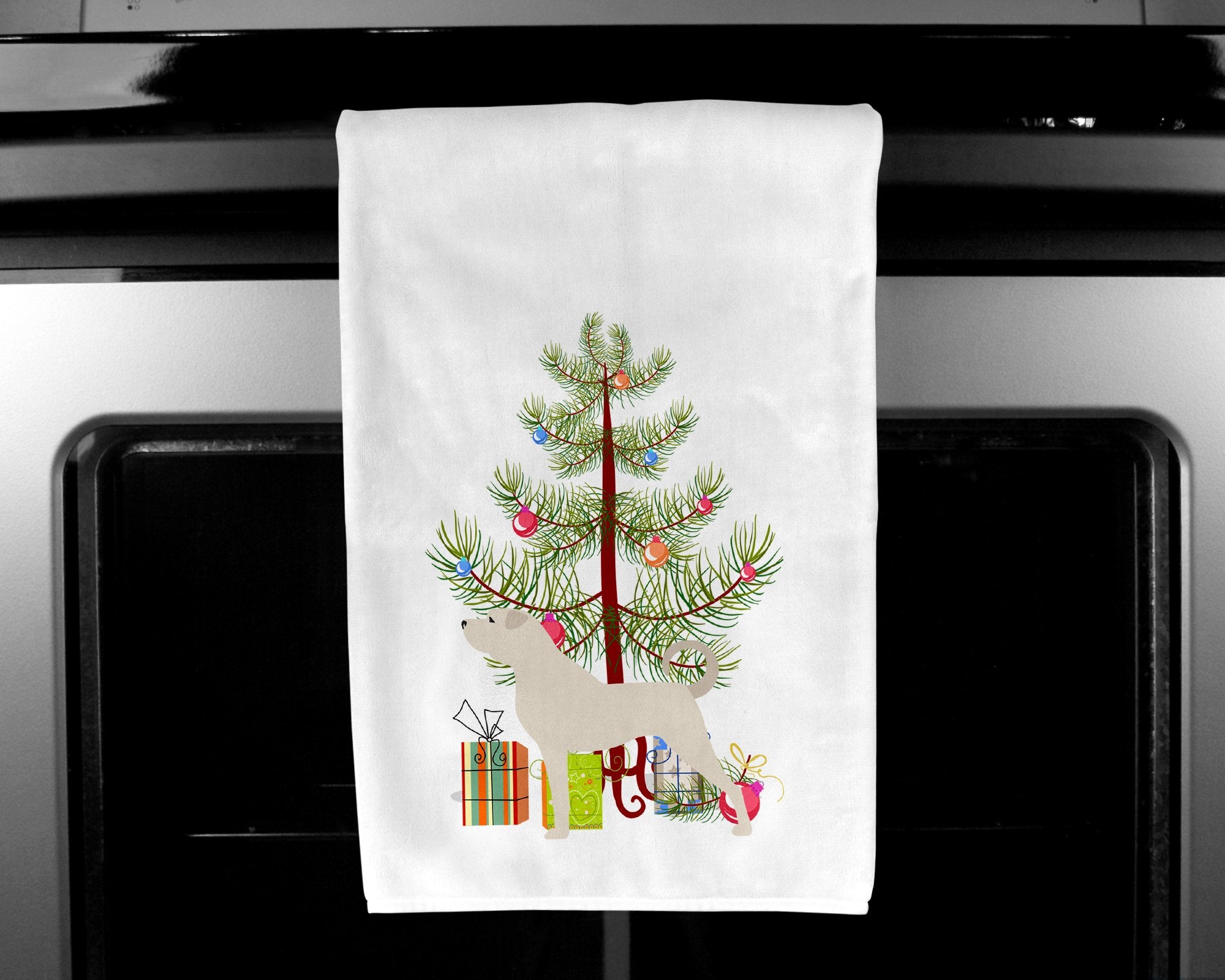 Anatolian Shepherd Merry Christmas Tree White Kitchen Towel Set of 2 BB2995WTKT by Caroline's Treasures