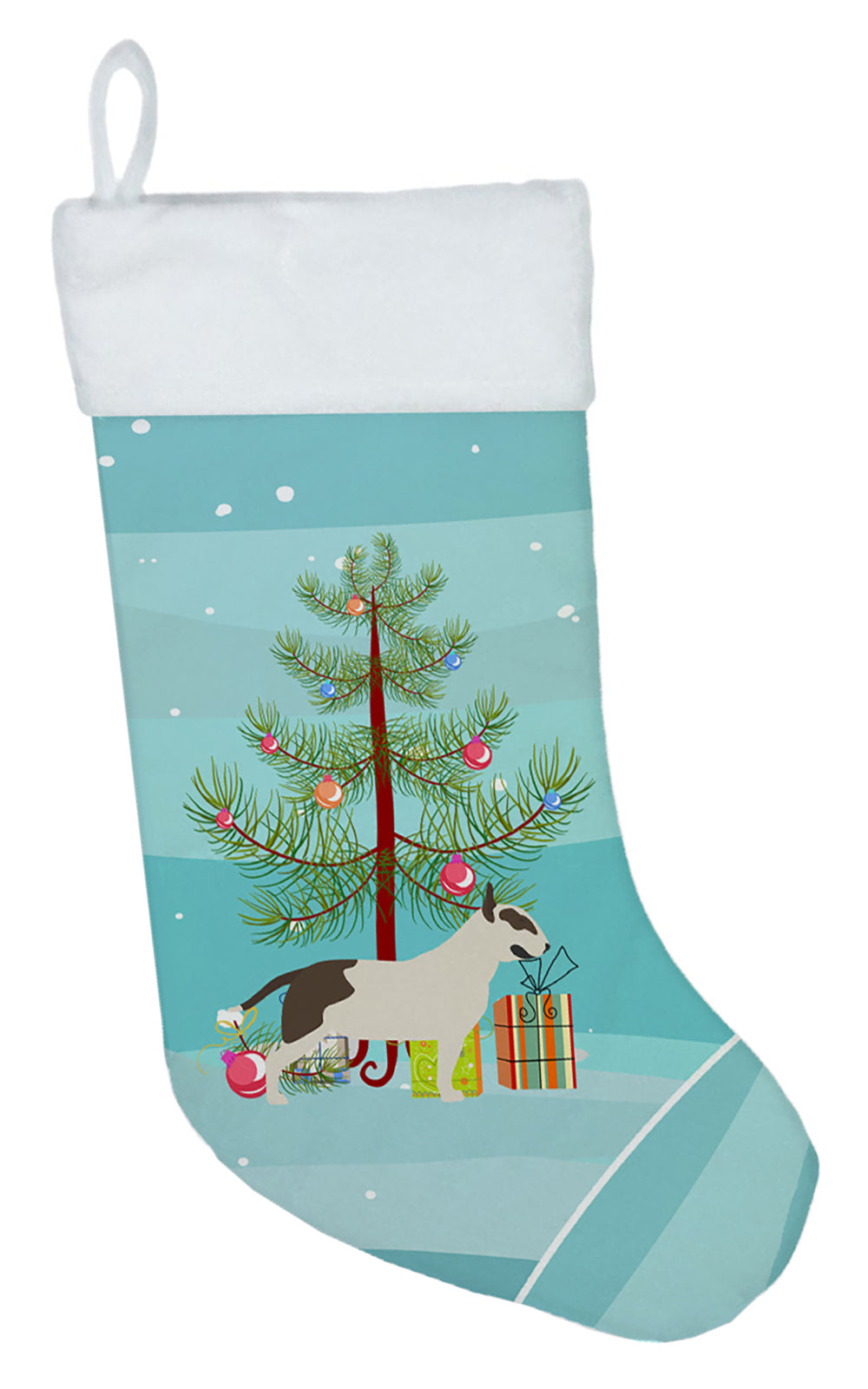 Bull Terrier Merry Christmas Tree Christmas Stocking BB2996CS  the-store.com.