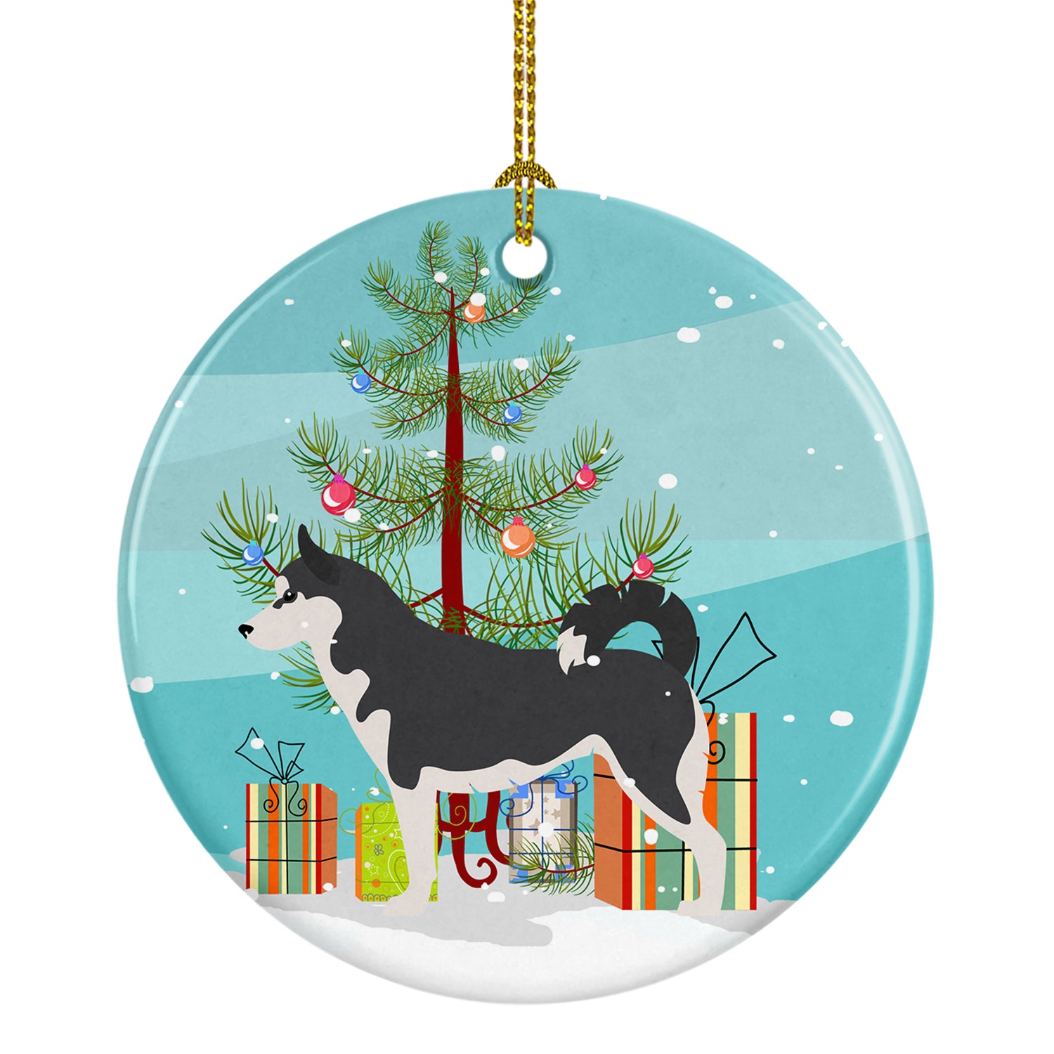 Siberian Husky Merry Christmas Tree Ceramic Ornament BB2998CO1 - the-store.com