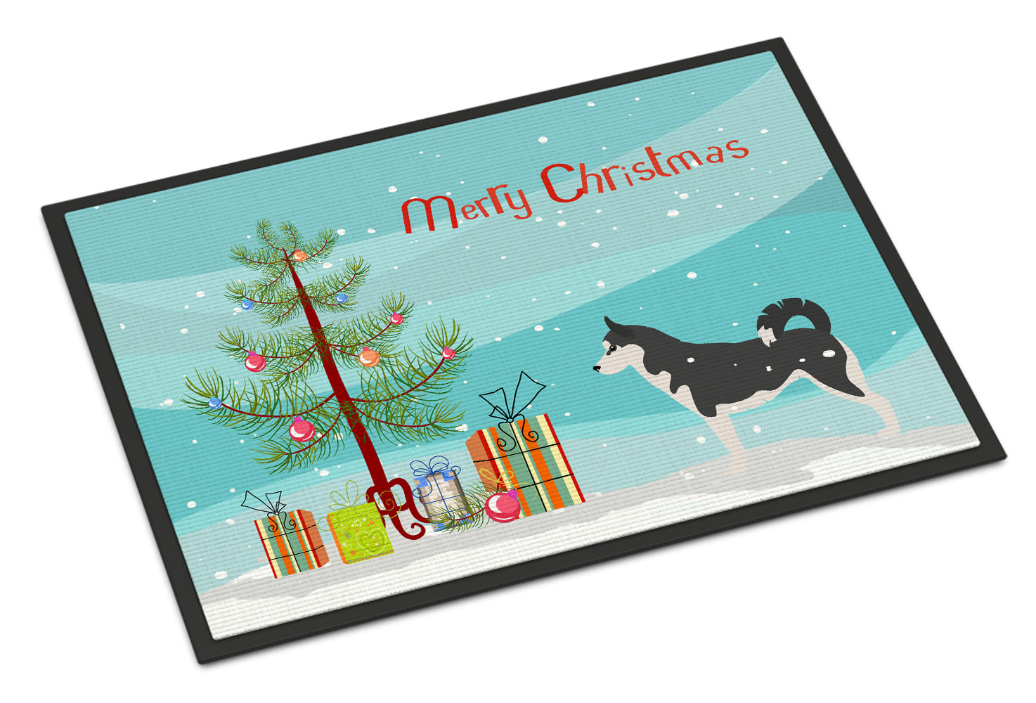 Siberian Husky Merry Christmas Tree Indoor or Outdoor Mat 18x27 BB2998MAT - the-store.com