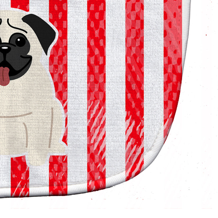 Patriotic USA Pug Cream Baby Bib BB2999BIB - the-store.com