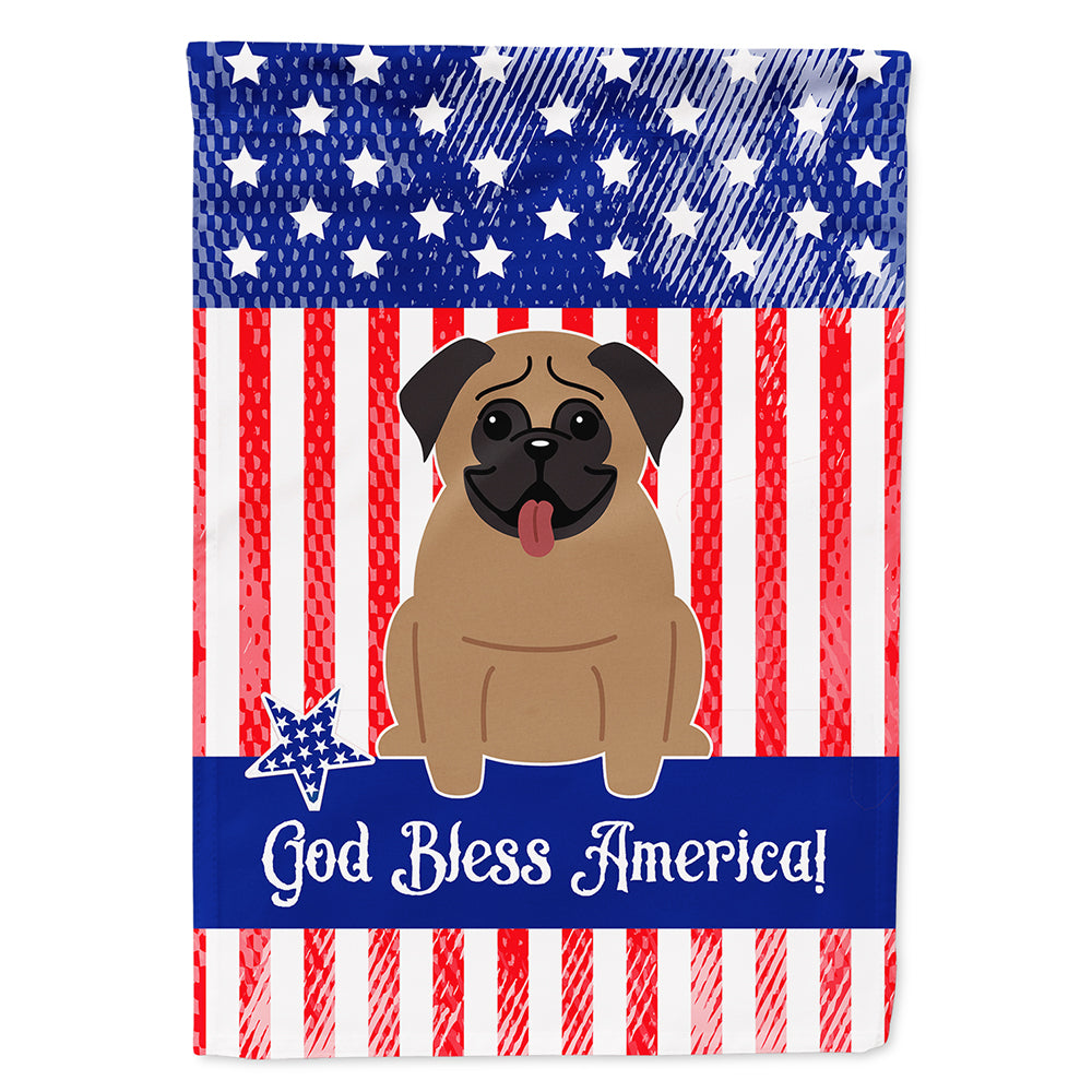 Patriotic USA Pug Brown Flag Canvas House Size BB3000CHF  the-store.com.