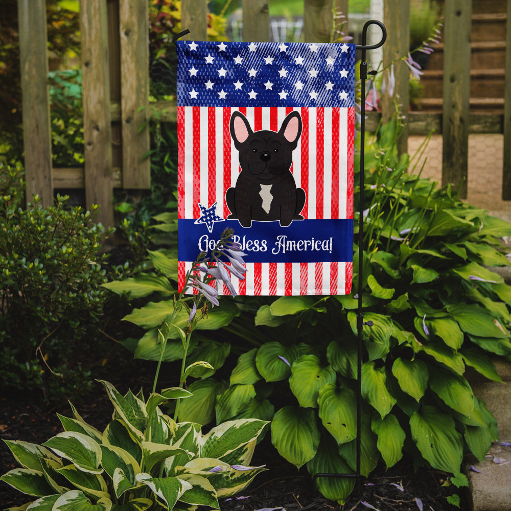 Patriotic USA French Bulldog Brindle Flag Garden Size  the-store.com.